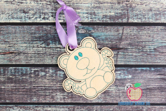 Charming Christmas Teddy Bear Holding a Candy