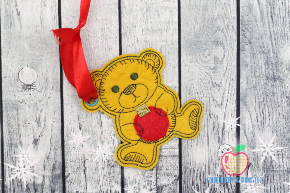 Charming Christmas Teddy Bear Holding Red Ball