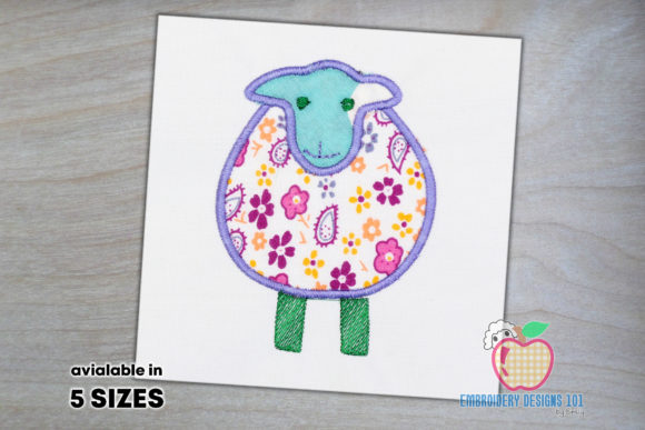 Charming Smiling Big Fat Sheep Applique