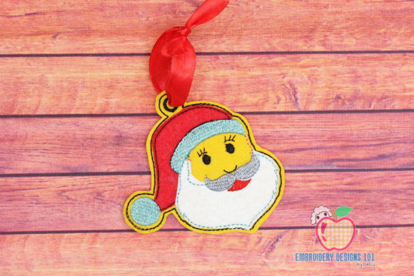 Cheerful Santa Face Ornaments for Embroidery