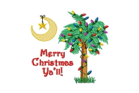 Christmas Palmetto: A Festive Embroidery Design