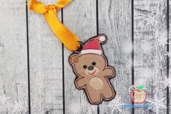 Christmas Teddy Bear ITH Ornament: A Festive Delight