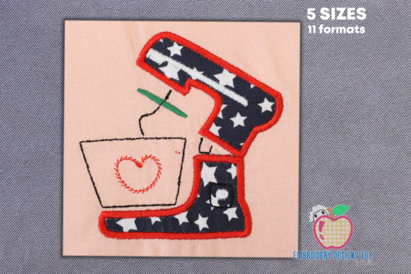 Kitchen Mixer Applique Design for Handmade Products