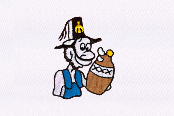 Man Drinking Alcohol: A Unique Embroidery Design