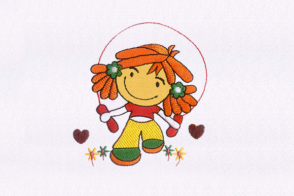 Skipping Girl: A Charming Addition to Your Embroidery Collection