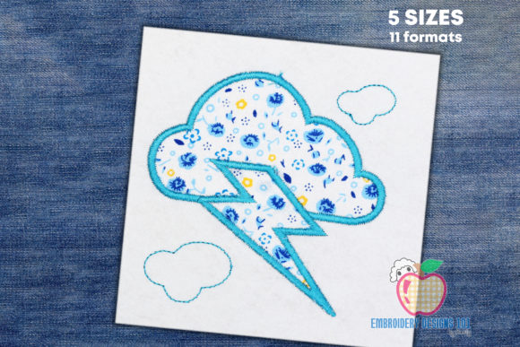 The Clouds with the Thunder Lightning: A Unique Embroidery Design